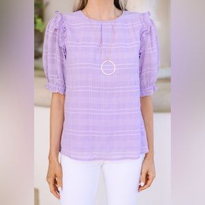 Lavender Purple Ruffled Blouse